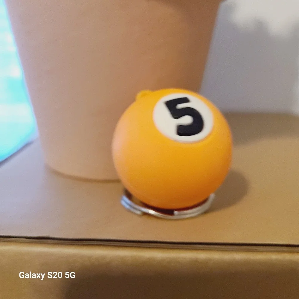 Billiard Ball Number‎ 5 Keychain Orange Fun Novelty Accessory Collectible Unisex